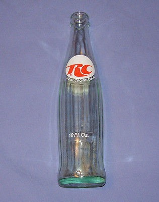 RC Royal Crown Cola Soda Pop Top Beverage Bottle 10 oz Glass Vtg 