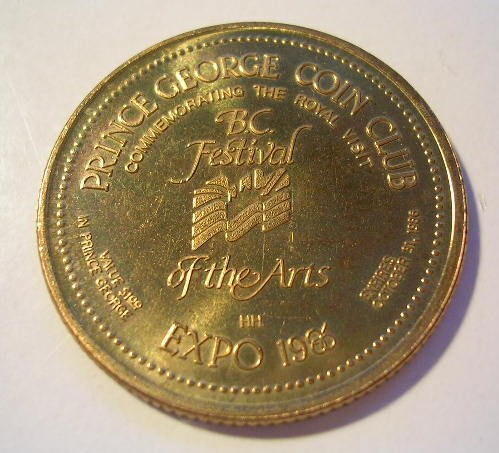   FORT GEORGE MUSEUM 1 DOLLAR TRADE BRITISH COLUMBIA FESTIVAL EXPO 1986