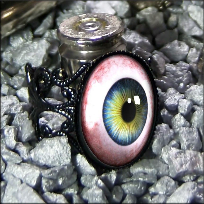 Human Eye Taxidermy Eyeball Horror Halloween Goth Black Adjustable 