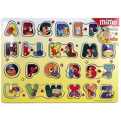 CAILLOU WOOD PUZZLE ENGLISH ALPHABET NEW SEALED