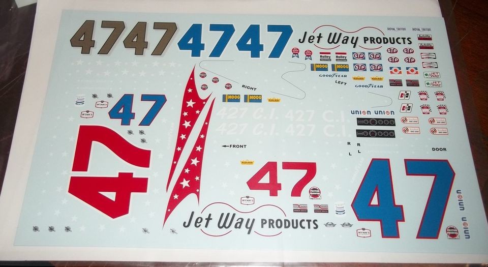 NASCAR DECAL SET #47 TORINO JET WAY PRODUCTS 1/25 Model Car Mountain