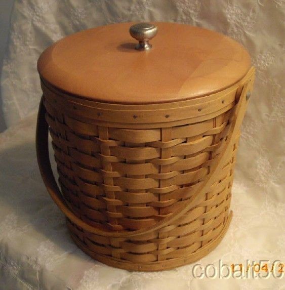 Longaberger Ice Bucket Basket with Ice Bucket and Lid 2003