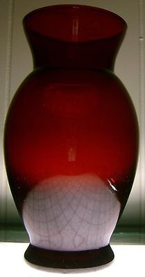 Ruby Red Depression Glass Vase Anchor Hocking 6.5 Free Ship in USA