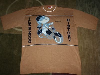 Iceberg History 2000 Brown Snoopy Motorcycle Sweater 3x