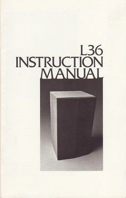 JBL Original L36 Speaker Owners Manual 1976