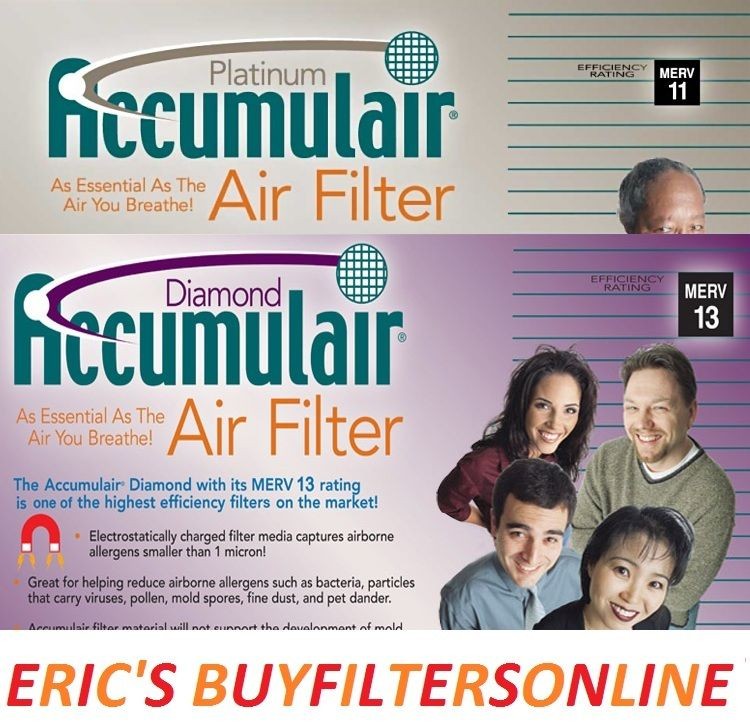 PACK ACCUMULAIR MERV 11 & 13 HOME HOUSE PLEATED AIR FILTERS 4 