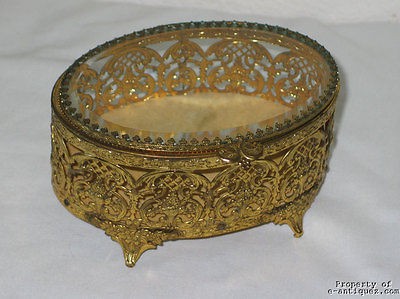 Vintage Matson Era Stylebuilt 24k Gold & Beveled Crystal Vanity 