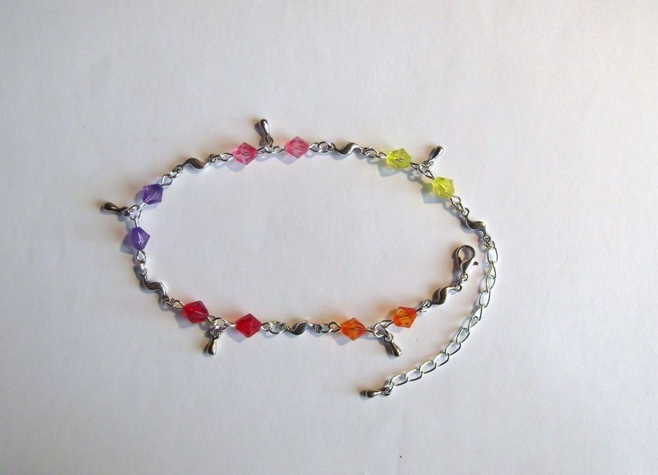 rainbow anklet in Anklets