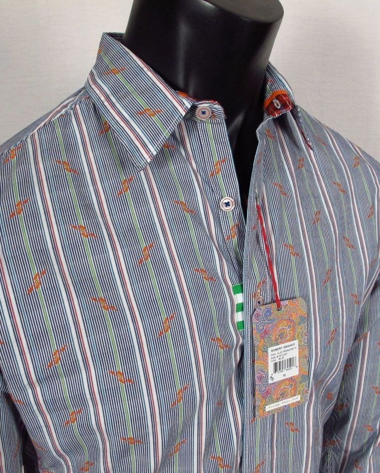 Mens Button up Woven Robert Graham ELECTROMAGNETI​C Fresh Laundered 