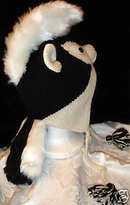 SKUNK HAT knit ADULT ski cap ADULT mohawk motorcycle helmet costume 