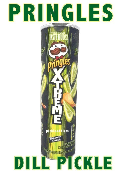 PRINGLES EXTREME CRISPS SCREAMIN DILL PICKLE POTATO CHIPS PICKEL SUPER 