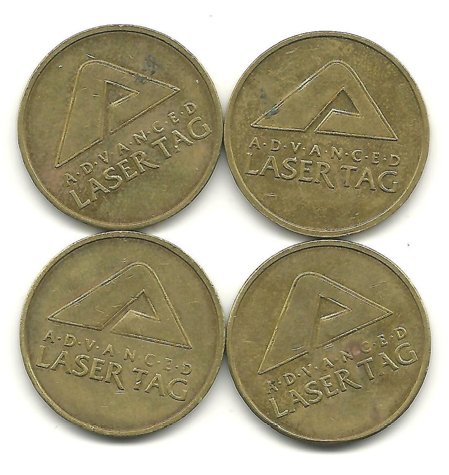 LOT OF 4 ADVANCED LASER TAG NO CASH VALUE TAGME.NET TOKEN D318