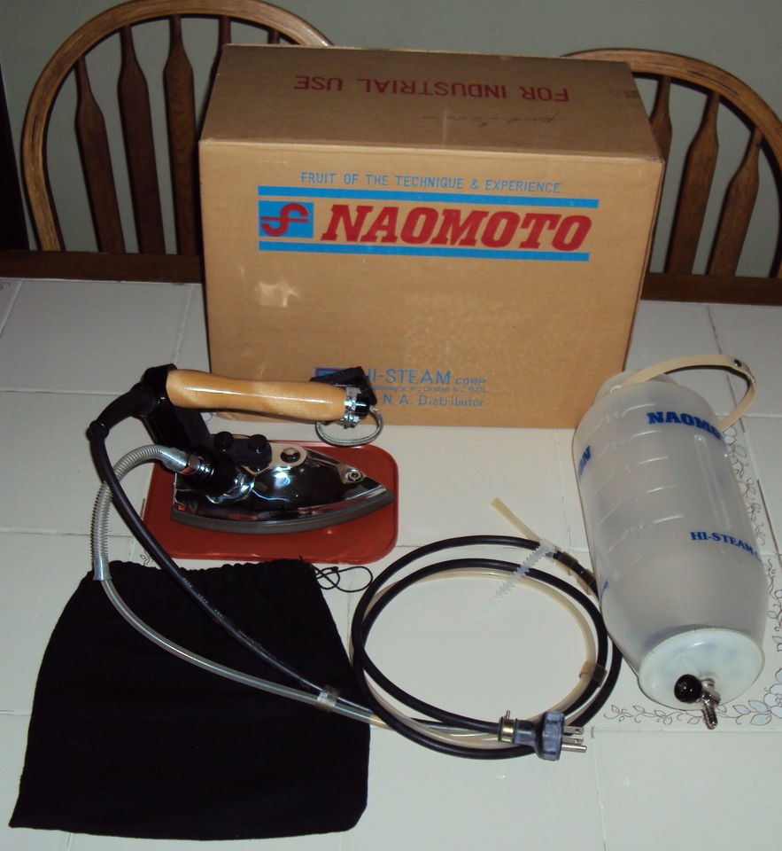 Naomoto HYS 5 Gravity Feed Steam Iron Complete For Industrial Use Nice 