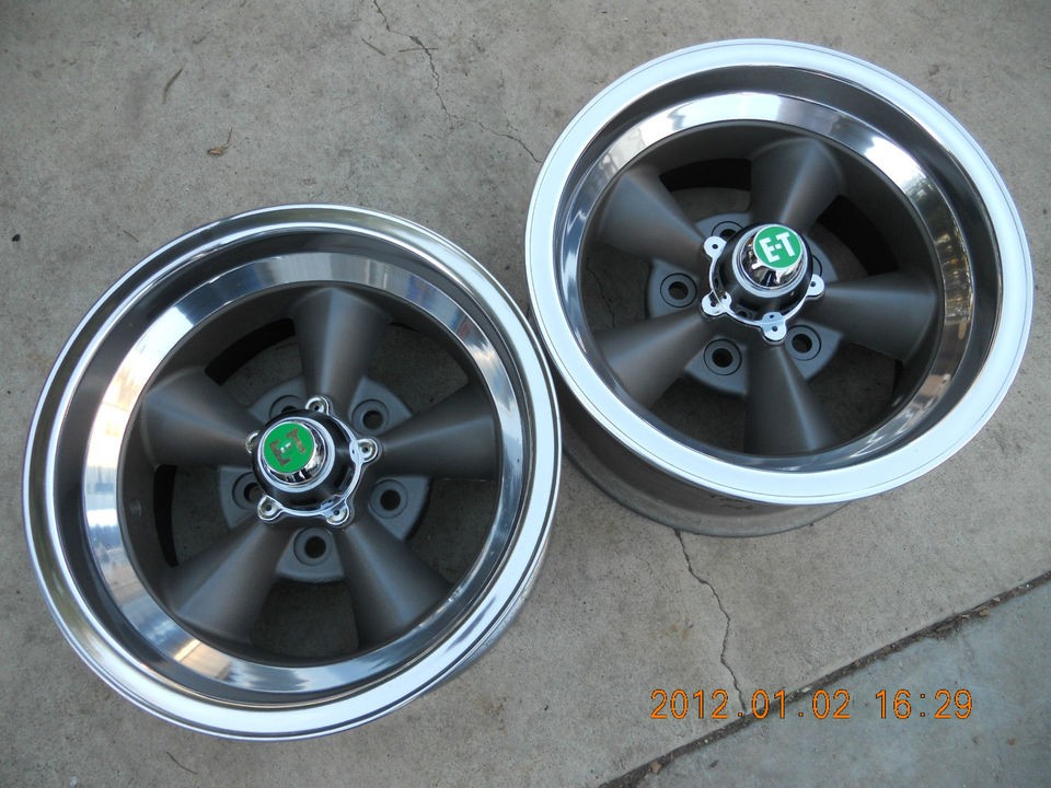 JUST POLISHED AMERICAN RACING TORQ THRUST MAG WHEELS GASSER HOTROD 