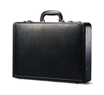 SAMSONITE BONDED LEATHER ATTACHE MENS BRIEFCASE HARD BUSINESS CASE 