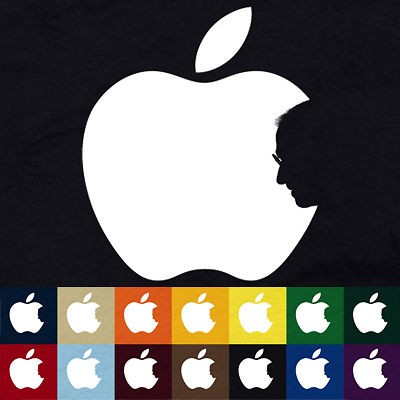 STEVE JOBS APPLE T SHIRT SILHOUETTE TRIBUTE MAC LOGO GEEK NERD MULTI 