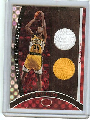   ALLEN 06 BOWMAN ELEVATION DUAL GAME WORN JERSEY 19/49 SEATTLE SONICS