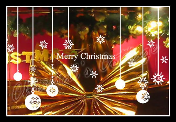 Christmas Ball Show Window Shopwindow Wall Art Decoration Sticker from 