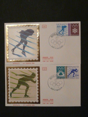 olympic games Sarajevo 1984 x2 FDC Monaco 42181