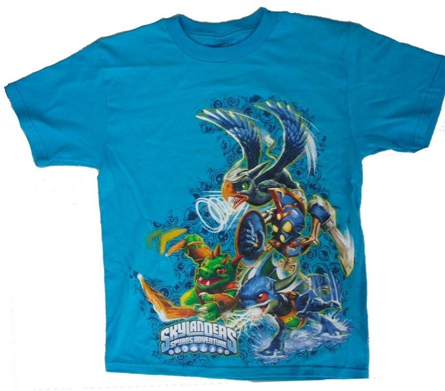   Skylanders Zipline Youth T Shirt Zap Dino Rang Chop Chop Sonic B