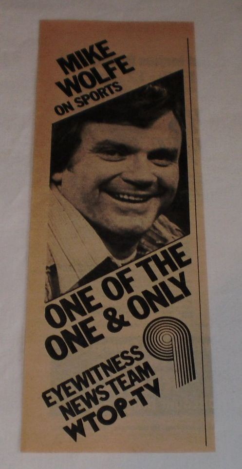 1976 WTOP tv news ad ~ MIKE WOLFE