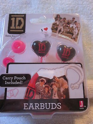 HOT HOT~~ONE DIRECTION~ID EARBUDS W/ CARRY POUCH AND EXTRA EAR 