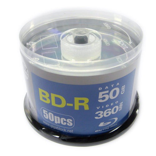 Blu Ray BD R 6x DL Double Layer 50GB Silver Top Bluray Blank DVD Disc 