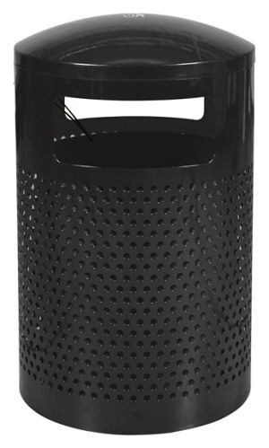 40 Gallon Park Series Perforated Metal Outdoor Trash Can Garbage Can