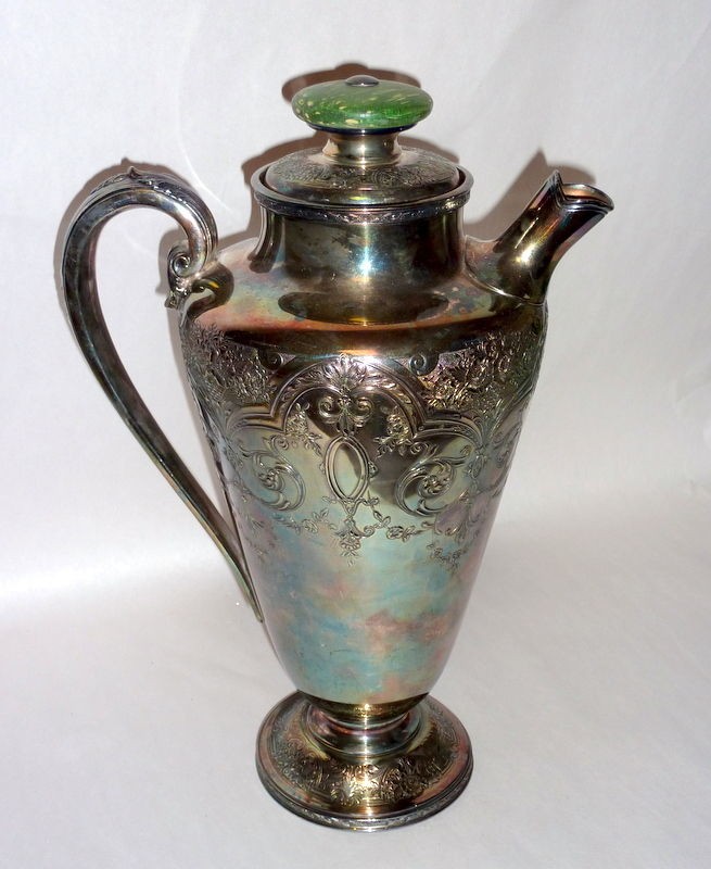 Rare Antique Wilcox PAISLEY Silver Plate Hot / Cold Water Pot with 