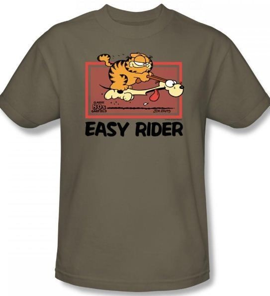   Youth SIZE Garfield Easy Rider Classic Retro Comic t shirt top tee