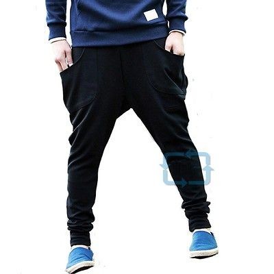 Mens Casual Baggy Harem Hip Hop Dance Sweat Sport Pants Trousers 