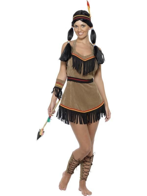 Adult Womens Indian Woman Costume Western Smiffys Fancy Dress S