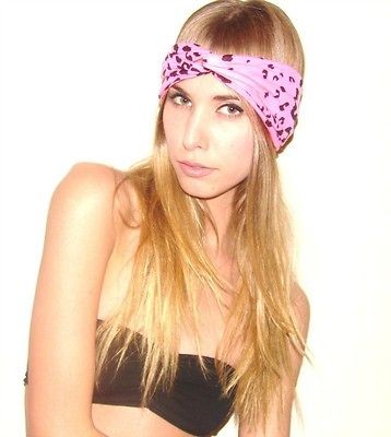 NEW Neon Pink Leopard Turband TURBAN Headband