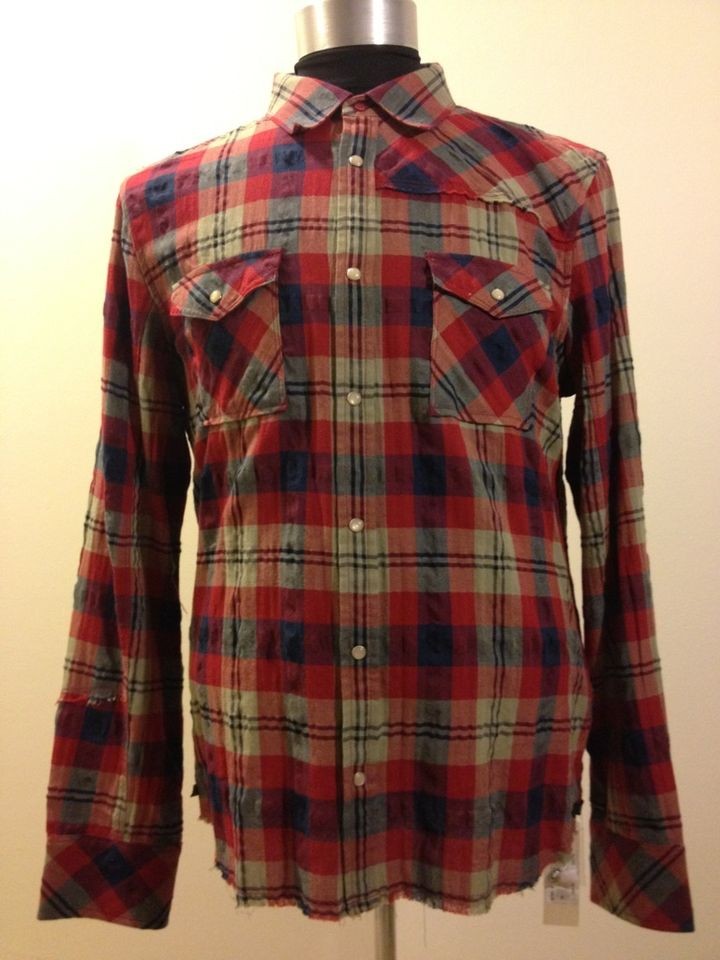 DIESEL CAMICIA_BUTTON UP TRIM FIT PLAID SHIRT NWT_sz. XLarge (Large)