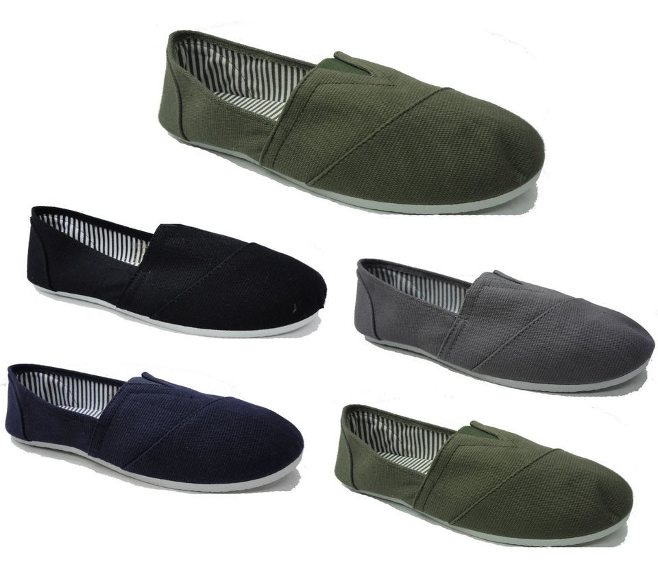 New Mens Canvas Pump Espadrilles PlimSolls Plimsoles Flat Slip On 