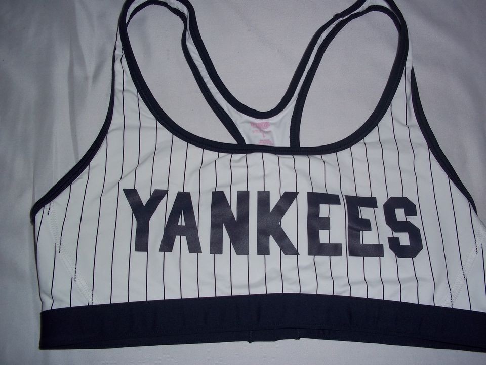   SECRET PINK NY YANKEES MLB SPORTS BRA NWT MEDIUM BLUE WHITE STRIPE