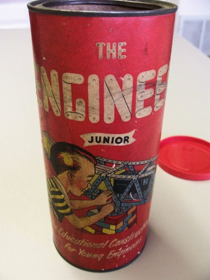 RARE VINTAGE ERECTOR SET * THE ENGINEER JUNIOR * MECCANO INSTR 