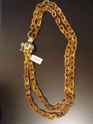CREW NEW NWT ELEPHANT RESIN LINK DOUBLE STRAND NECKLACE