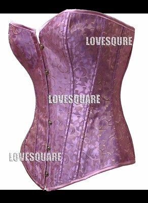 Lovely Lingerie Purple Gold Lace Up Bustier Corset Top S/M/L/XL