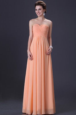 Sleeveless Bridesmaid Wedding Party Gown Prom Ball Evening Dress 
