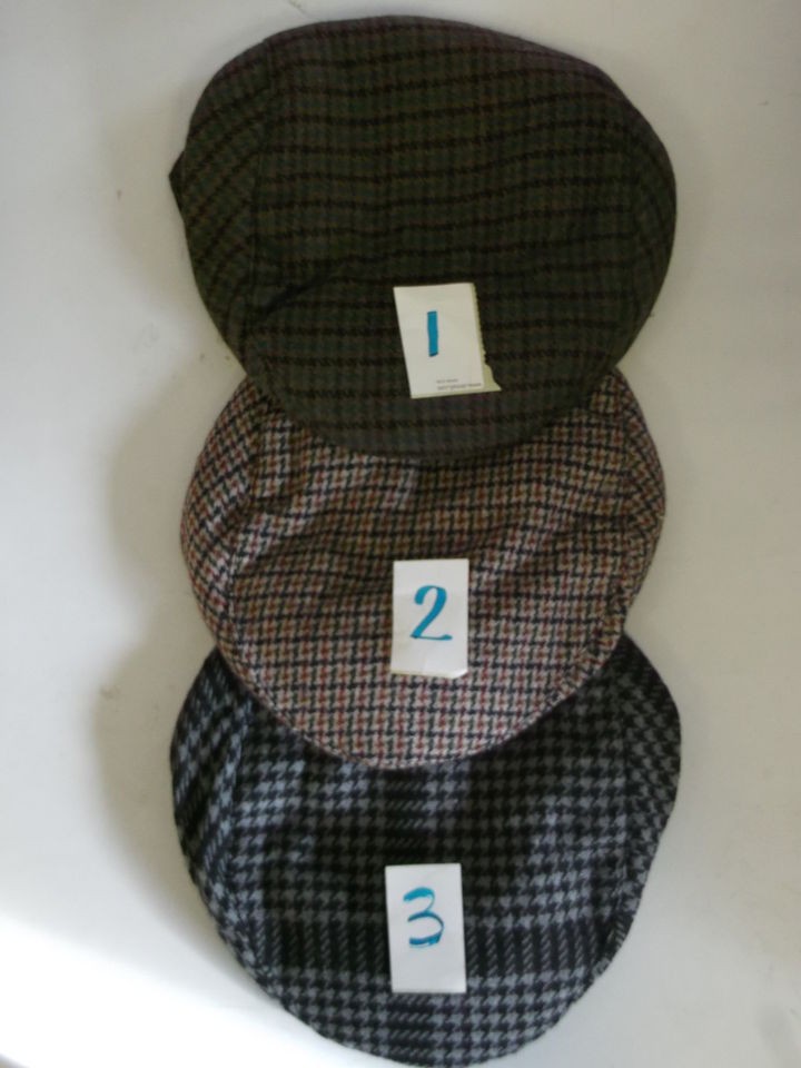 MENS TWEED HERRINGBONE DESIGN FLAT CAP CHOOSE SIZE & COLOUR