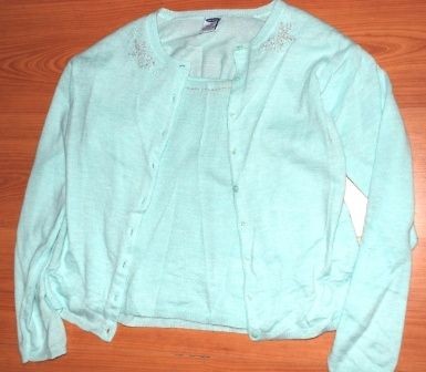 GIRLS   CAMI SWEATER SET 2pc cardigan sea foam green, JUNIORS or GIRLS 