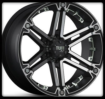   TUFF T01 BLACK RIMS W/ LT255/85/16 TOYO OPEN COUNTRY M/T WHEELS TIRES