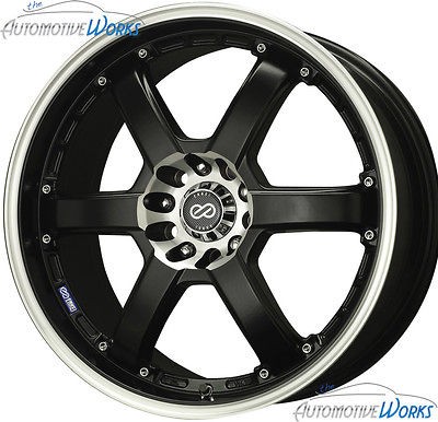   Enkei PKR 5x108 5x4.25 5x115 +38mm Matte Black Rims Wheels Inch 17