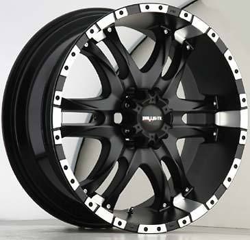 20X9 BALLISTIC WHEELS 810 WIZARD 6X139.7 ET0 FLAT BLACK (4) NEW RIMS