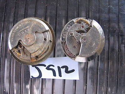 2pc Vintage TITUS MOVEMENT Swiss Gents Auto Parts Watch AsIs