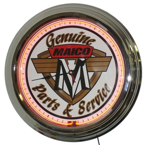 MAICO MOTORCYCLE PARTS & SERVICE SUPER SIZE 17 INCH NEON CLOCK   FREE 