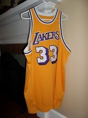 Mitchell and Ness Abdul Jabbar  33  Lakers Jersey  Hardwood Classics 