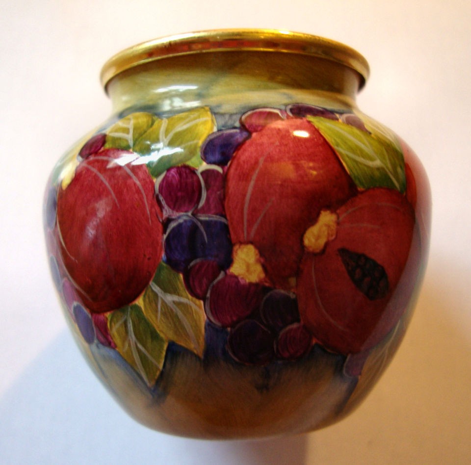   Enamels Vase   Pomegranate   William Moorcroft, Hand Painted + Signed