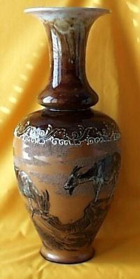 Doulton Lambeth H. Barlow Vase Pa​te Sur Pate Mt. Goats